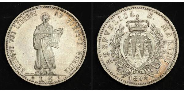5 Lira San Marino Argento 