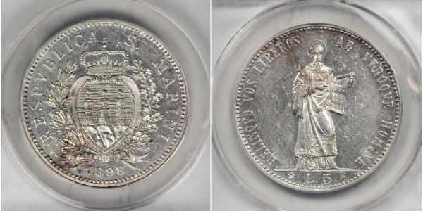 5 Lira San Marino Argento 