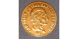 5 Lira Italian city-states Cobre Carlos Félix de Cerdeña