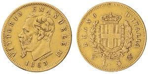 5 Lira Kingdom of Italy (1861-1946) Gold Victor Emmanuel II of Italy (1820 - 1878)