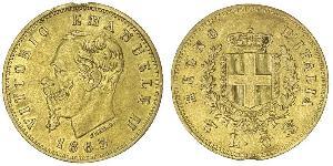 5 Lira Kingdom of Italy (1861-1946) Gold Victor Emmanuel II of Italy (1820 - 1878)