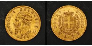 5 Lira Kingdom of Italy (1861-1946) Gold Victor Emmanuel II of Italy (1820 - 1878)