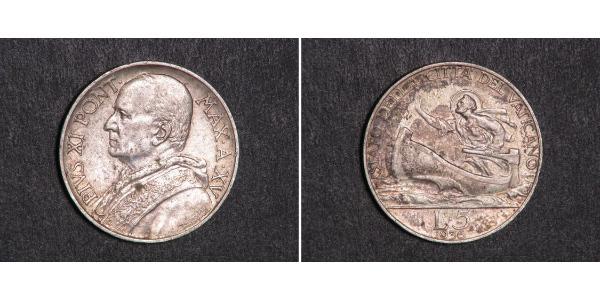 5 Lira Vatican (1926-) Or Pope Pius XI (1857 - 1939)