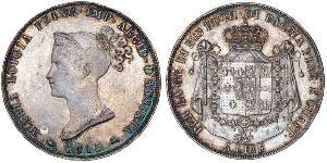 5 Lira Italia / Ducado de Parma (1545 - 1859) Plata María Luisa de Habsburgo-Lorena