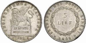 5 Lira Italian city-states Plata 