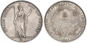 5 Lira Italian city-states Plata 