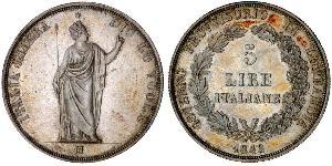 5 Lira Italian city-states Plata 