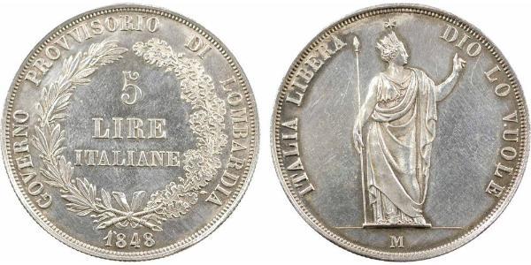 5 Lira Italian city-states Plata 