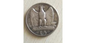 5 Lira Kingdom of Italy (1861-1946) Plata Víctor Manuel III de Italia (1869 - 1947)