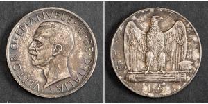 5 Lira Kingdom of Italy (1861-1946) Plata Víctor Manuel III de Italia (1869 - 1947)