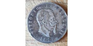 5 Lira Kingdom of Italy (1861-1946) Plata Victor Emmanuel II of Italy (1820 - 1878)