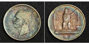 5 Lira Kingdom of Italy (1861-1946) Plata Víctor Manuel III de Italia (1869 - 1947)