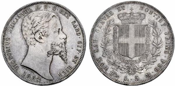 5 Lira Kingdom of Italy (1861-1946) Plata Victor Emmanuel II of Italy (1820 - 1878)