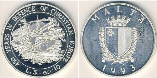 5 Lira Malta Plata 