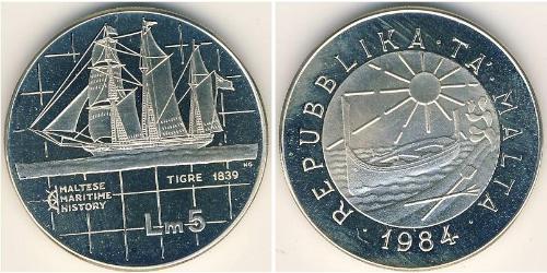 5 Lira Malta Plata 