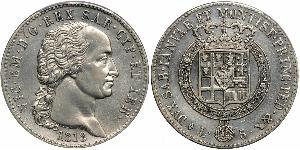 5 Lira Reino de Cerdeña (1324 - 1861) Plata Víctor Manuel I de Cerdeña