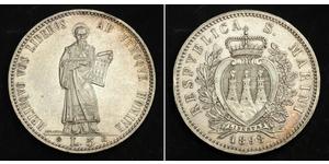 5 Lira San Marino Plata 