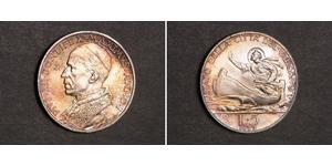 5 Lira Vatican (1926-) Plata Pío XII (1876 - 1958)