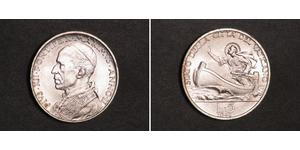 5 Lira Vatican (1926-) Plata Pío XII (1876 - 1958)