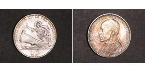 5 Lira Vatican (1926-) Plata Pío XII (1876 - 1958)