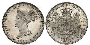 5 Lira Herzogtum Parma (1545 - 1859) / Italien Silber Marie-Louise von Österreich