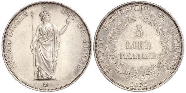 5 Lira Italian city-states Silber 