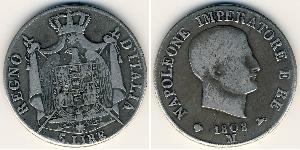 5 Lira Italien Silber Napoleon Bonaparte(1769 - 1821)