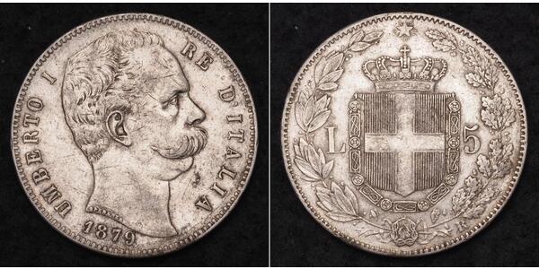 5 Lira Kingdom of Italy (1861-1946) Silber Umberto I (1844-1900)