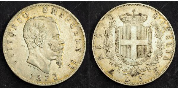 5 Lira Kingdom of Italy (1861-1946) Silber Victor Emmanuel II of Italy (1820 - 1878)