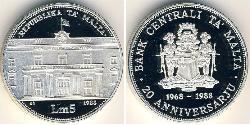 5 Lira Malta Silber 