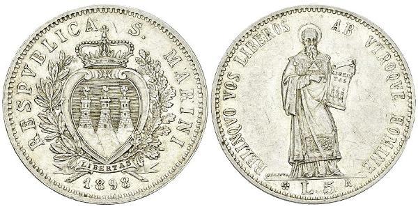 5 Lira San Marino Silber 