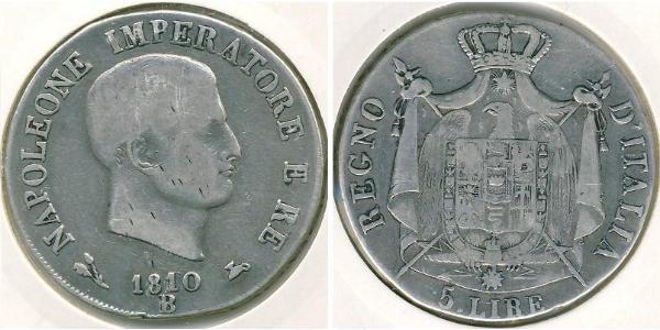 5 Lira Italy Silver Napoleon (1769 - 1821)