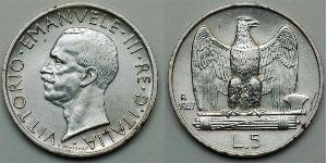 5 Lira Kingdom of Italy (1861-1946) Silver Victor Emmanuel III of Italy (1869 - 1947)