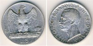 5 Lira Kingdom of Italy (1861-1946) Silver Victor Emmanuel III of Italy (1869 - 1947)