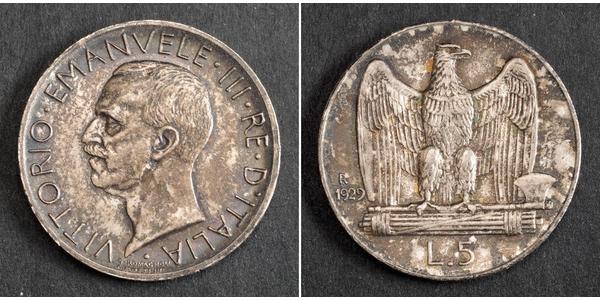 5 Lira Kingdom of Italy (1861-1946) Silver Victor Emmanuel III of Italy (1869 - 1947)