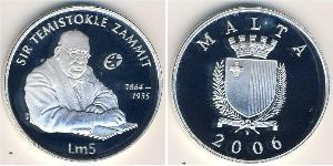 5 Lira Malta Silver 