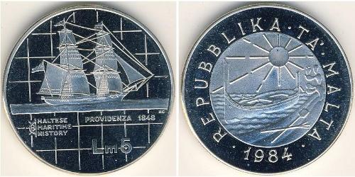 5 Lira Malta Silver 