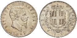 5 Ліра Kingdom of Italy (1861-1946) Срібло Victor Emmanuel II of Italy (1820 - 1878)