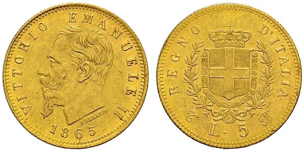 5 Lira 意大利王國 (1861-1946) 金 维托里奥·埃马努埃莱二世