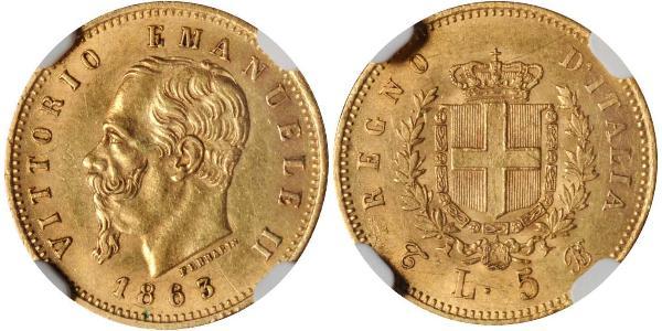 5 Lira 意大利王國 (1861-1946) 金 维托里奥·埃马努埃莱二世