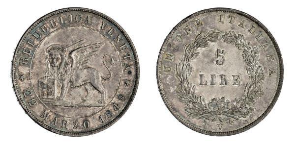 5 Lira Italian city-states 銀 