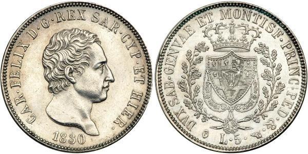 5 Lira Italian city-states 銀 卡洛·費利切