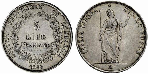 5 Lira Italian city-states 銀 