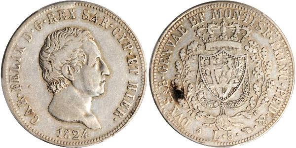 5 Lira Italian city-states 銀 卡洛·費利切