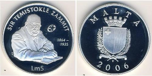 5 Lira Malta 銀 