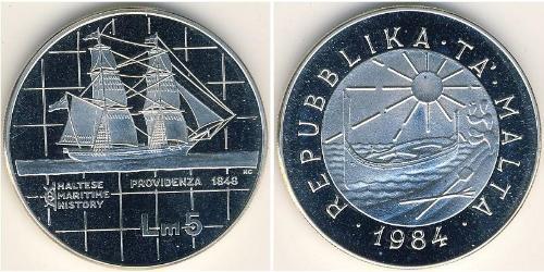 5 Lira Malta 銀 