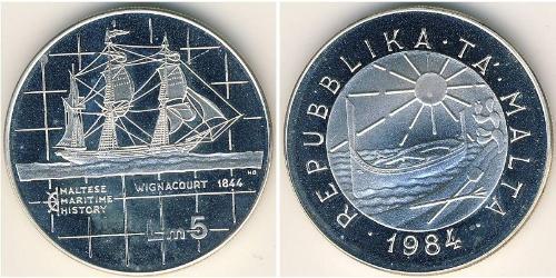 5 Lira Malta 銀 