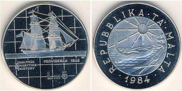 5 Lira Malta 銀 
