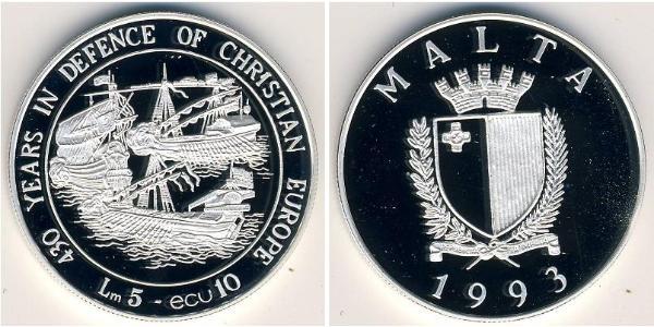 5 Lira Malta 銀 