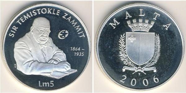 5 Lira Malta 銀 